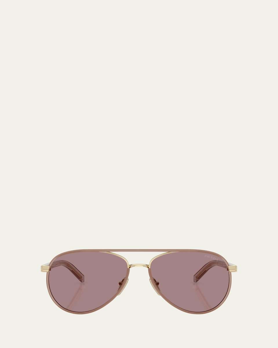 0PR B57S Steel Aviator Sunglasses